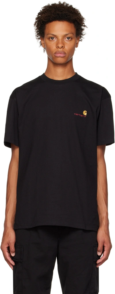 Shop Carhartt Black American Script T-shirt In 89xx Black