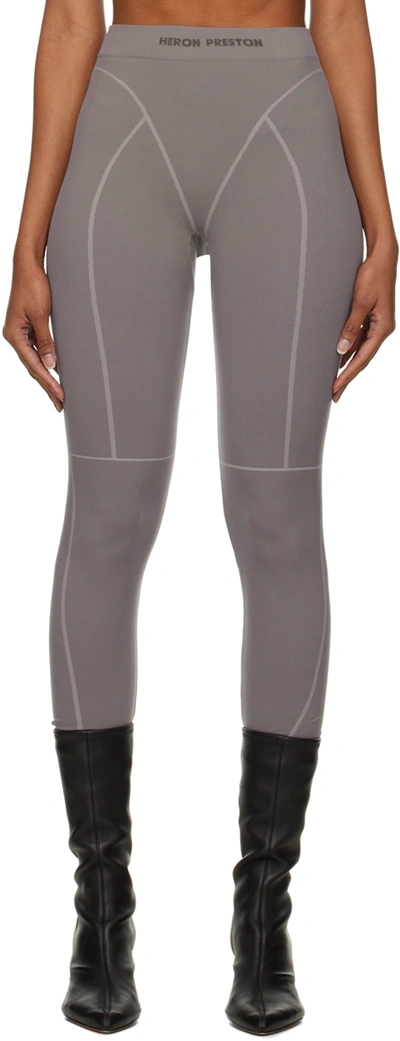 Active Leggings With Logo In Grey