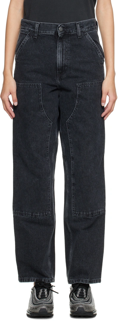 Carhartt Black Double Knee Jeans | ModeSens