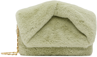 Jw Anderson Medium Twister Shearling Crossbody Bag In 509 Matcha