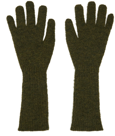 Shop Paloma Wool Khaki Peter Gloves In C/248 Dark Khaki