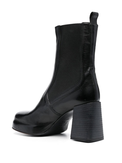 Shop Moma Block-heel Leather Boots In Black