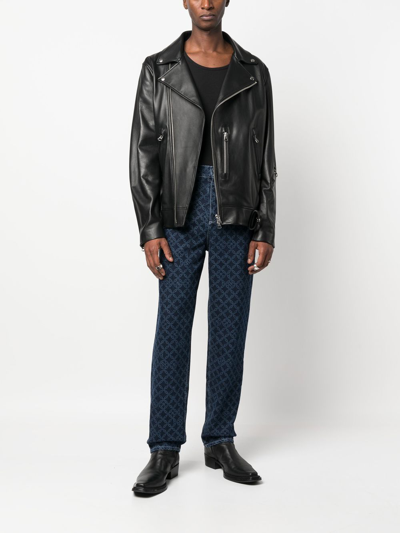 Charles Jeffrey Loverboy Etchen-print Bootcut Jeans In Blue