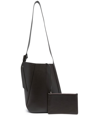 Shop Lanvin Hobo Tie Leather Shoulder Bag In 褐色