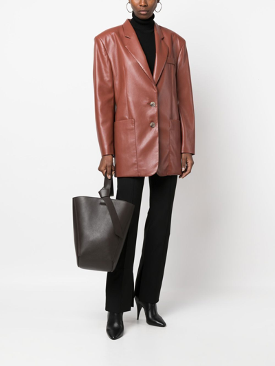 Shop Lanvin Hobo Tie Leather Shoulder Bag In 褐色