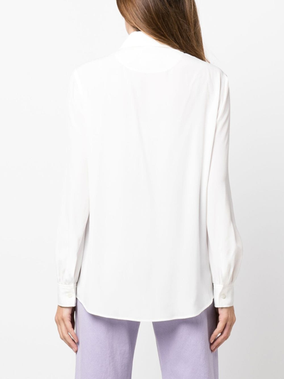 Shop Boutique Moschino Long-sleeve Dress Shirt In 白色