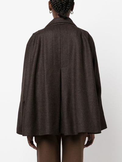 Veronique Leroy A-line Double-breasted Blazer In 褐色