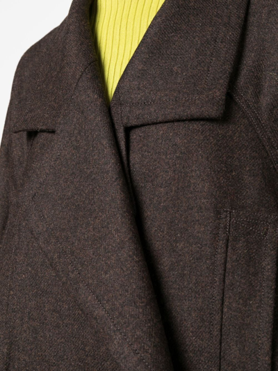 Veronique Leroy A-line Double-breasted Blazer In 褐色