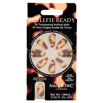 Shop Nails Inc Shellfie Ready Tortoiseshell Artificial Nails (pack Of 24)