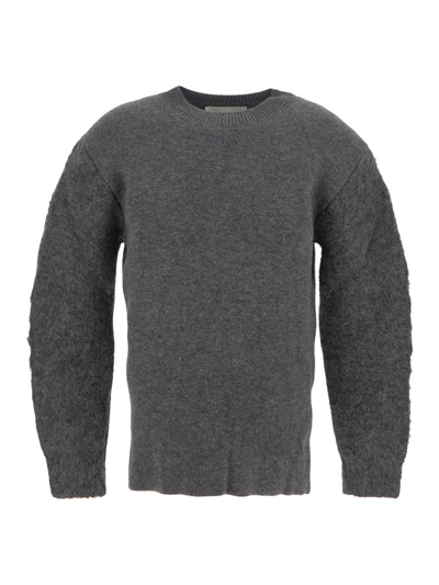 Shop Jil Sander Grey Knit Sweater