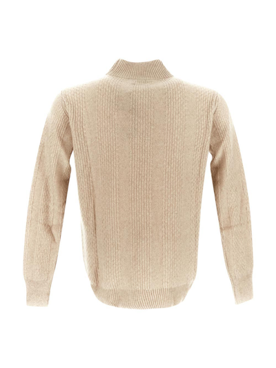 Shop Rifò Pietro Knit Sweater In Beige