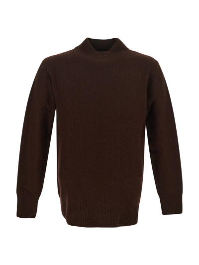 Shop Rifò Pietro Knit Sweater In Brown
