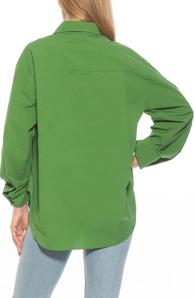 Alexia Admor Amber Classic Boyfriend Fit Button-up Shirt In Bright Green