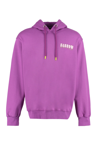 Shop Barrow Logo Cotton Hoodie In Pink