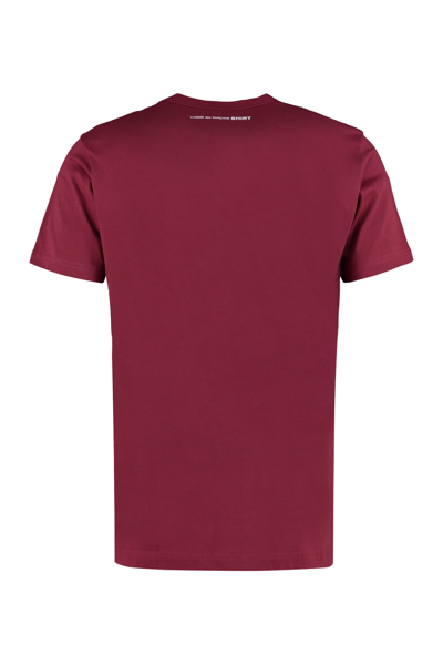 Shop Comme Des Garçons Shirt Cotton T-shirt In Burgundy