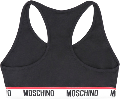 Shop Moschino Logo-band Bra Top In Black