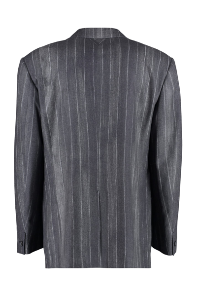 Shop Versace Single-breasted Two-button Jacket In Grey