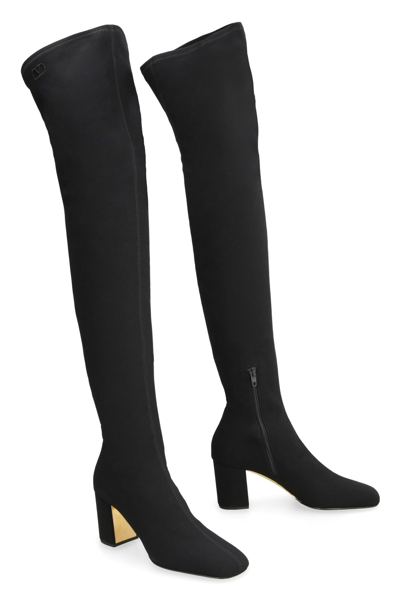 Shop Valentino Garavani - Golden Walk Over-the-knee Boots In Black