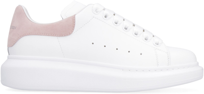 Shop Alexander Mcqueen Larry Leather Sneakers In White