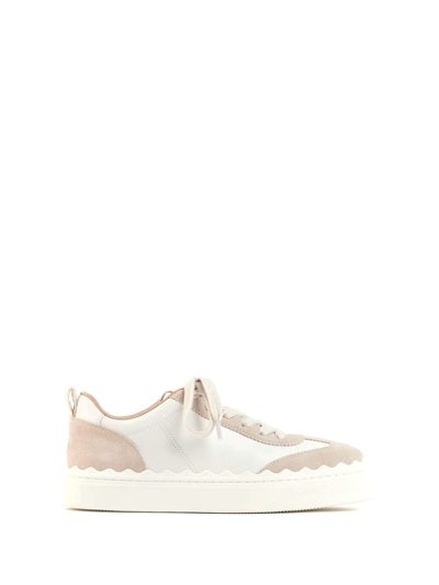 Shop Chloé Lauren Sneaker In White Beige 1