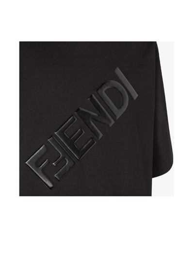 Shop Fendi Logo T-shirt In Black