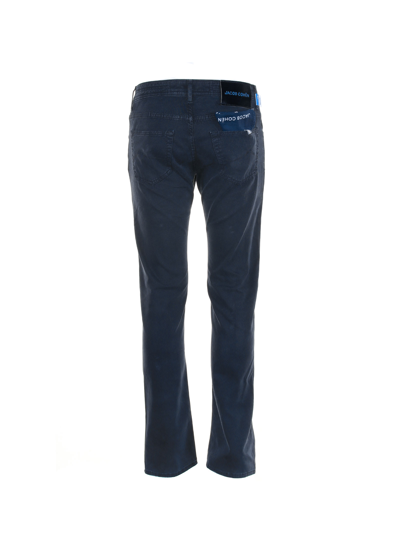 Shop Jacob Cohen Nick Slim Fit Trousers In Blu Notte