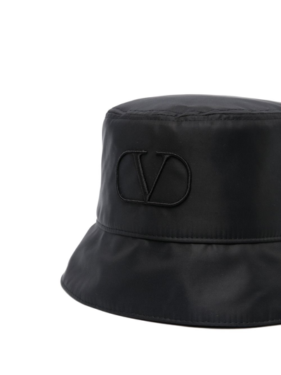Shop Valentino Vlogo Bucket Hat In Black