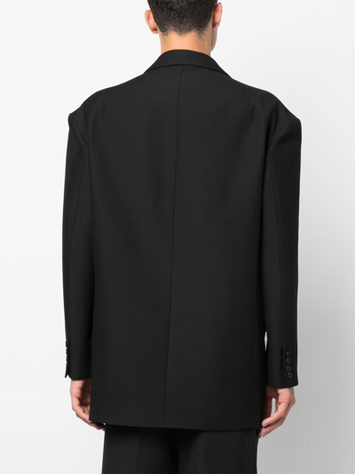 Shop Valentino Double-breasted Blazer In Black