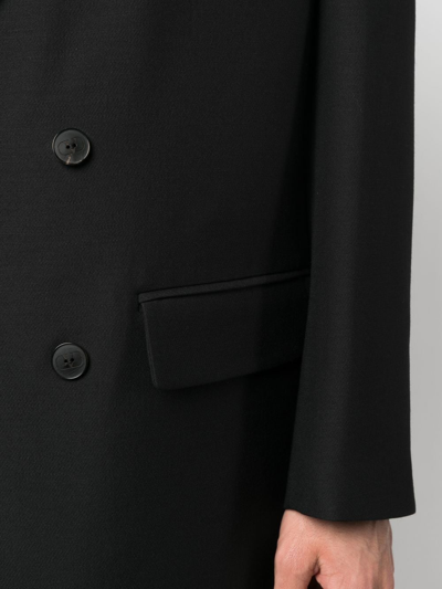 Shop Valentino Double-breasted Blazer In Black