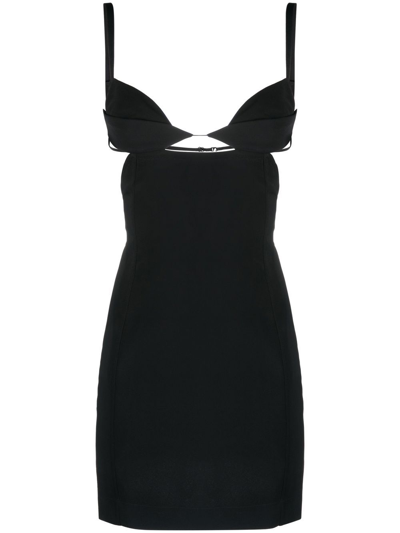 Shop Nensi Dojaka Cut-out Sleeveless Mini Dress In Black