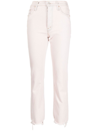 Shop Mother Stretch-cotton Skinny Jeans In Pink