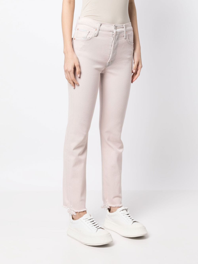 Shop Mother Stretch-cotton Skinny Jeans In Pink
