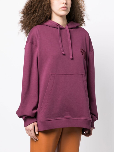 Shop Nanushka Ever Embroidered Logo Hoodie In Purple