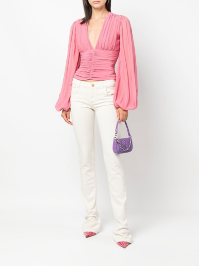 Blumarine Bandage Blouse In Silk Crêpe In Pink