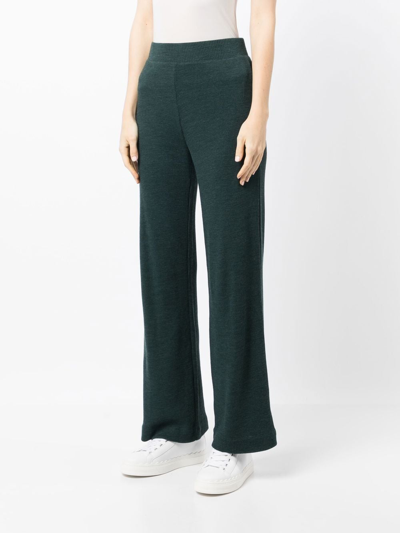 Shop Vince Ribbed Knit Trousers In Green