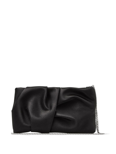 Shop Jimmy Choo Bonny Ruched Clutch In Black