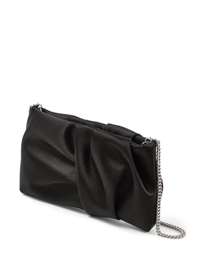 Shop Jimmy Choo Bonny Ruched Clutch In Black