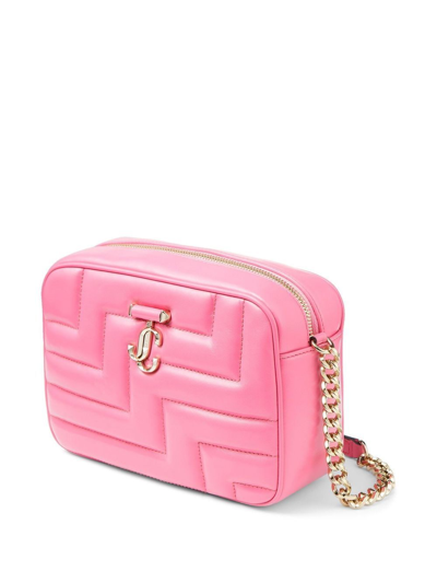 Shop Jimmy Choo Medium Avenue Quilted Camera Bag In Pink