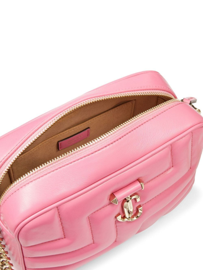 Shop Jimmy Choo Medium Avenue Quilted Camera Bag In Pink