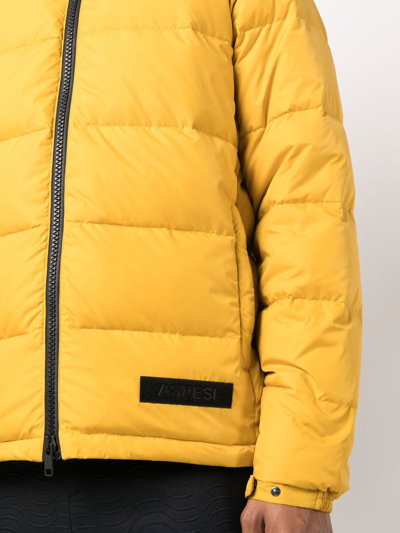 Shop Aspesi Logo-patch Down Puffer Jacket In Yellow