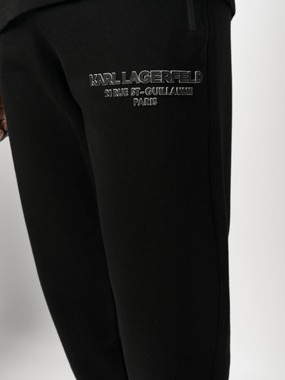 Karl Lagerfeld Embossed-logo Track Pants In Black