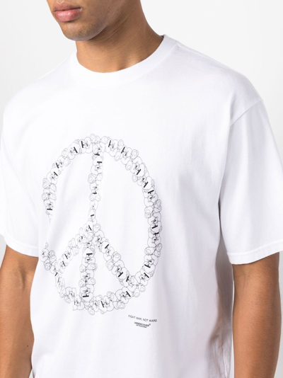 Shop Undercover Peace-logo Print T-shirt In White