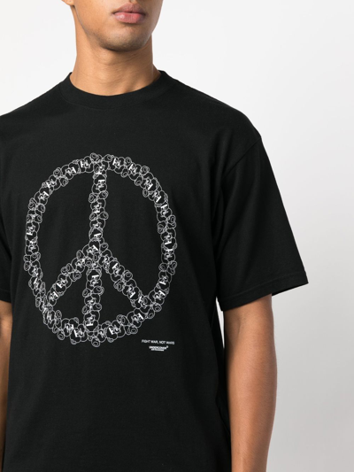 Shop Undercover Peace-logo Print T-shirt In Black