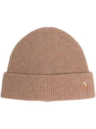 Polo Ralph Lauren Polo Pony Motif Beanie In Neutrals