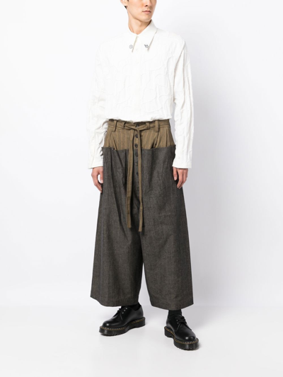 Shop Ziggy Chen Wide-leg Trousers In Brown