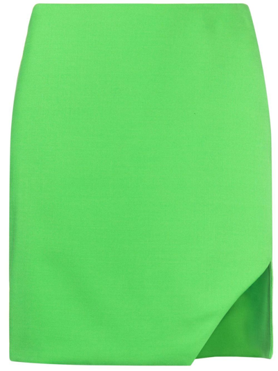 Shop Alexander Mcqueen Side Slit Mini Skirt In Green