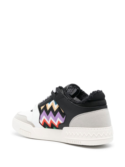 Shop Missoni Stripe-detail Lace-up Sneakers In Black