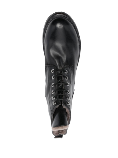 Shop Moma 35mm Lace-up Leather Boots In Black