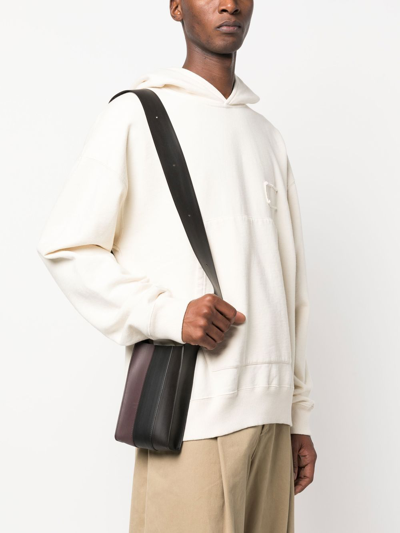 Shop Sunnei Colour-block Striped Crossbody Bag In Black