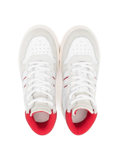 Shop Hogan Panelled High-top Sneakers In White